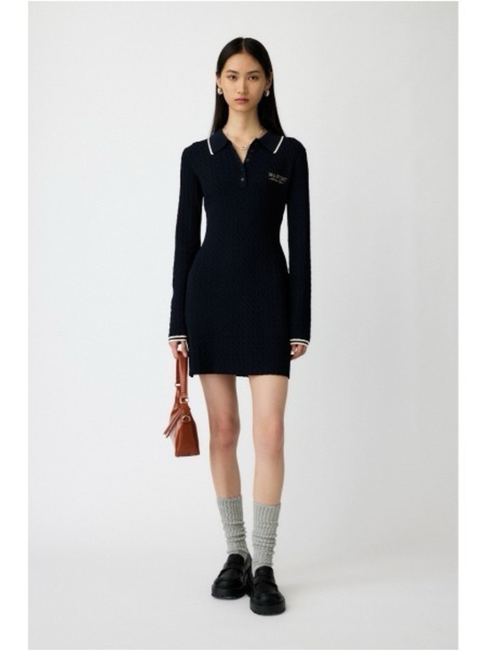 MOUSSY $130 NWT LOGO CABLE KNIT MINI DRESS